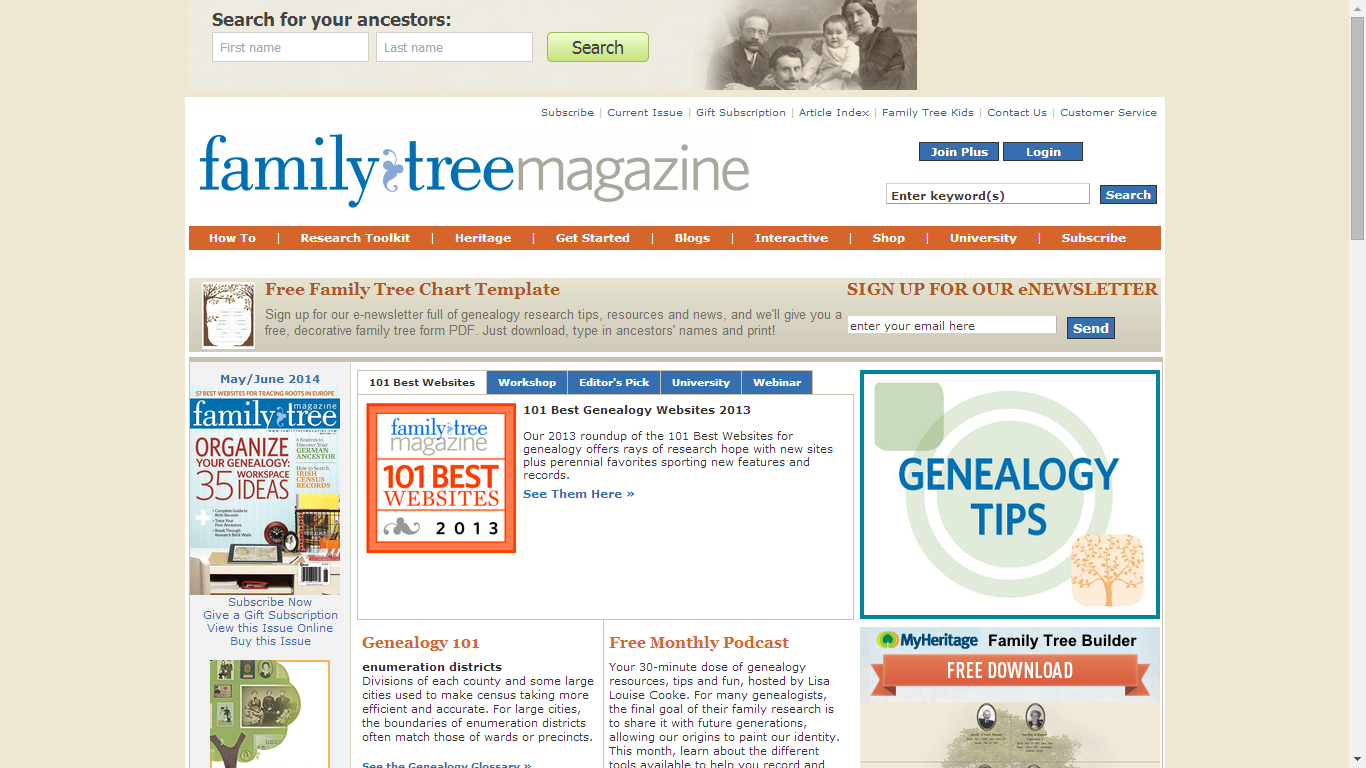 free genealogy search websites