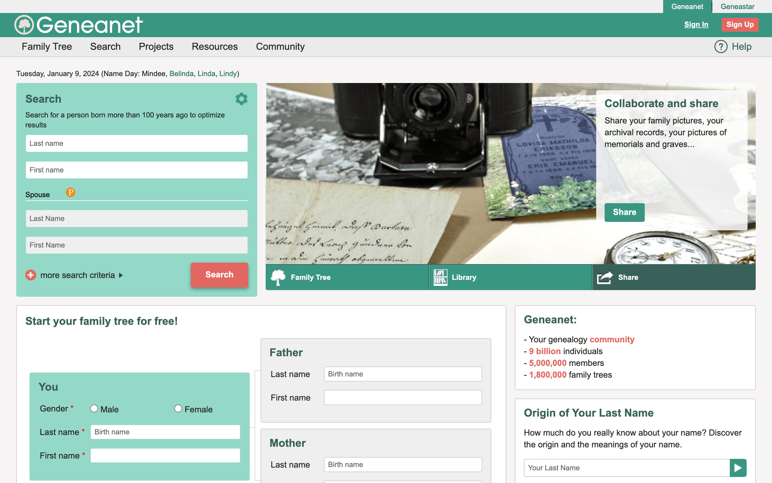 top free genealogy sites