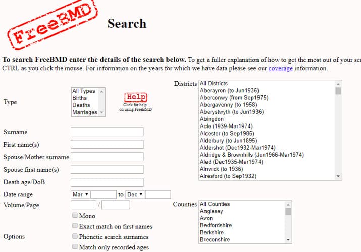 free genealogy information