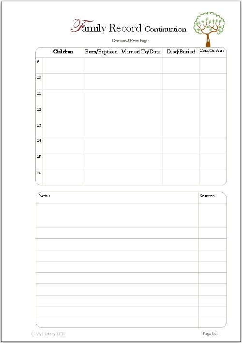 family tree book pages