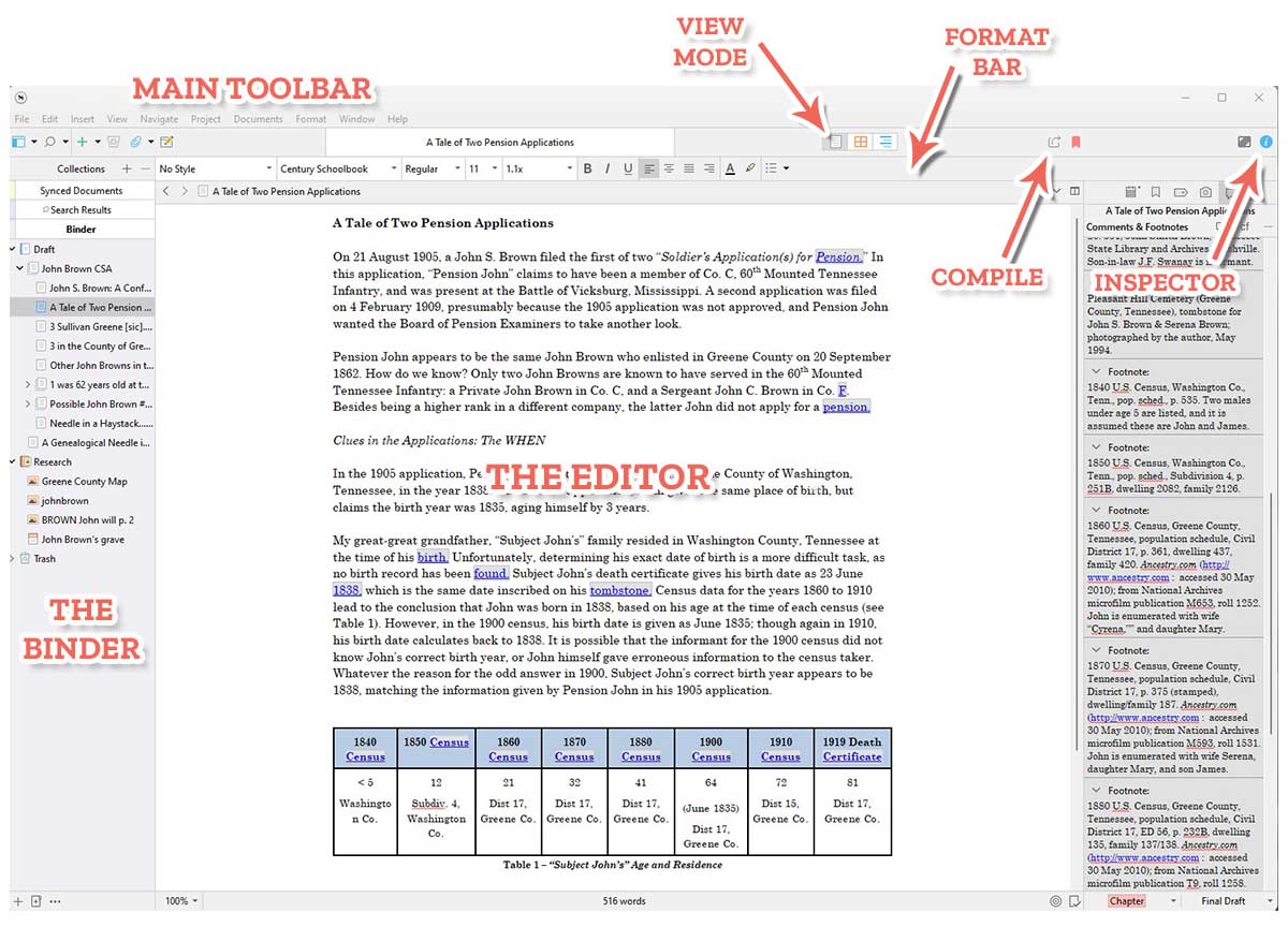 best software for writing family history